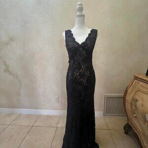 Navy Blue Laced Formal Gown